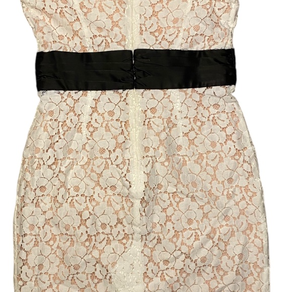 forever 21 women's white and pink lace strapless dress size S body con dress - Picture 5 of 8